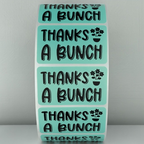 Flower Thanks A Bunch Stickers Small Business Supplies thank you sticker 2" - Picture 6 of 11